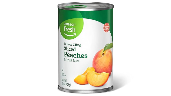 Amazon Fresh Yellow Cling Sliced Peaches in Fruit Juice 15 oz