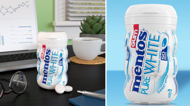 Mentos Pure White Sugar Free Chewing Gum