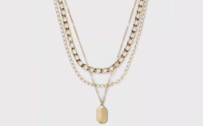 A New Day 3 Row Chunky Chain Necklace