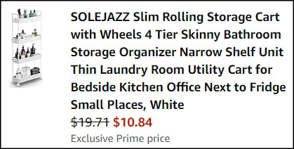 4 Tier Slim Rolling Storage Cart Checkout