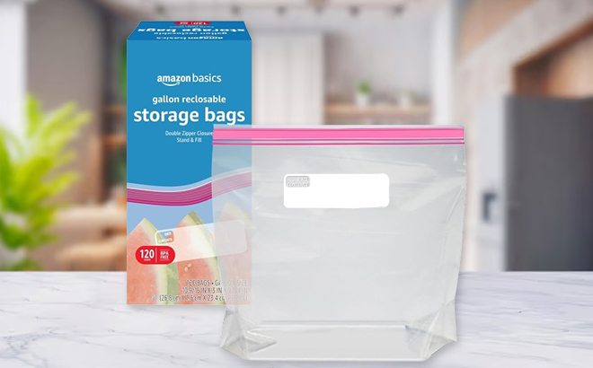 Amazon Basics 120 Count Reclosable Gallon Food Storage Bags