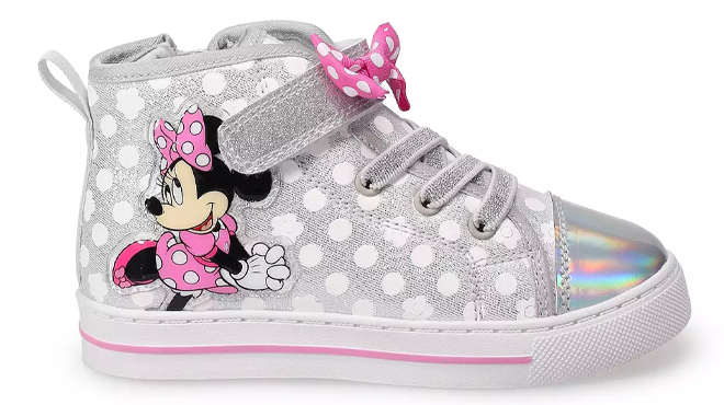 Disneys Minnie Mouse Lighted Hi Top Toddlers Girls Sneakers