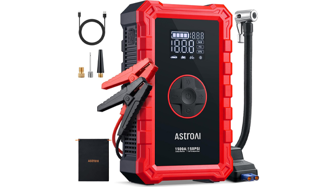 AstroAI Car Battery Jump Starter in Red Color