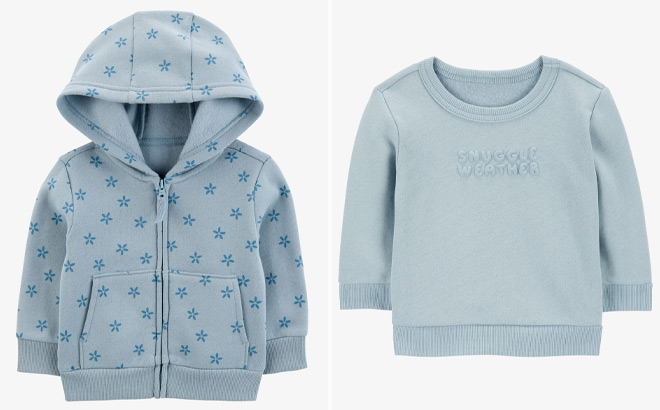 Carters Baby Floral Zip Up Fleece Hoodie