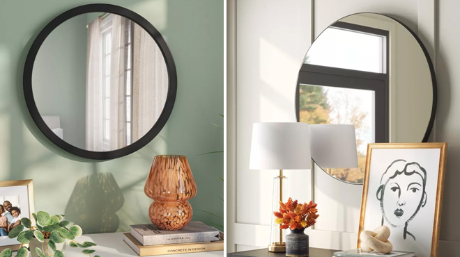 Room Essentials and Threshold Round Mirrors