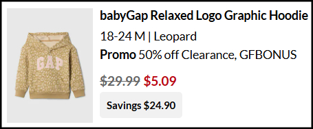 GAP Baby Graphic Hoodie Checkout