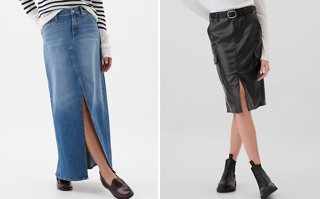 GAP Factory Denim Maxi Skirt