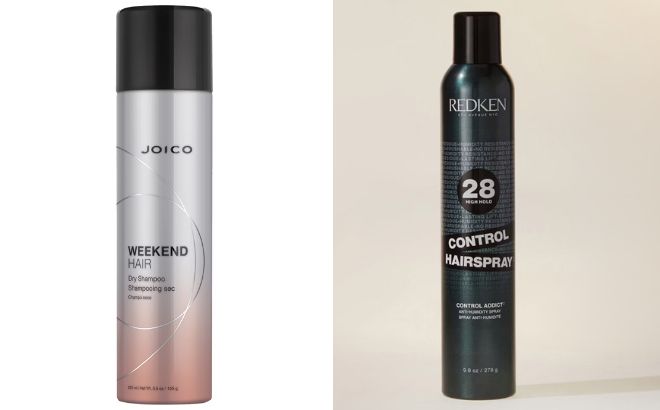 Joico Weekend Hair Dry Shampoo and Redken Control 28 Strong Hold Hair Spray