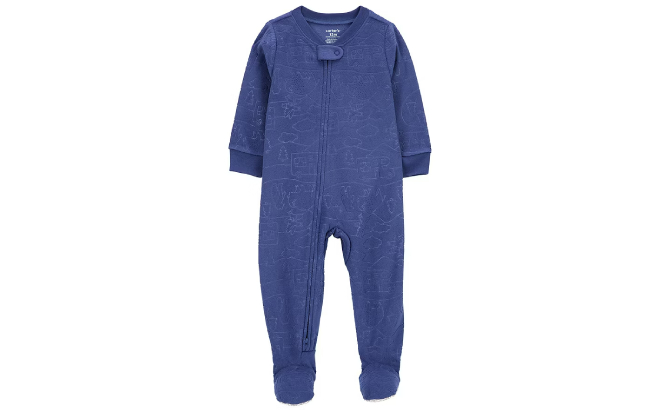 Carters Microfleece Toddler Boys Fleece Long Sleeve Footed Pajamas