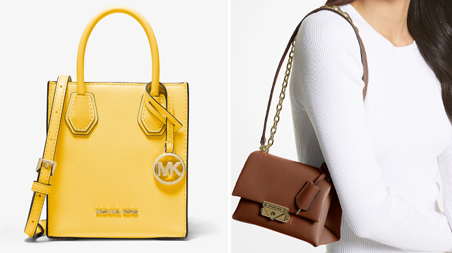 Michael Kors Mercer Extra Small Pebbled Leather Crossbody Bag and Michael Kors Cece Small Shoulder Bag