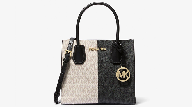 Michael Kors Mercer Medium Two Tone Logo Crossbody Bag