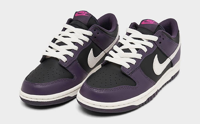 Nike Kids Dunk Low Casual Shoes on a Gray Backround