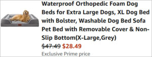 Checkout page of Orthopedic Waterproof Dog Bed