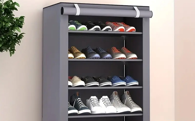 Shoe Rack Organizer with Dust Cover $7