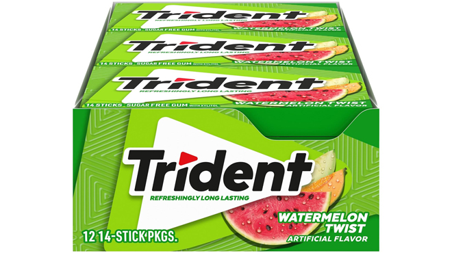 Trident Watermelon Twist Sugar Free Gum 12 Pack