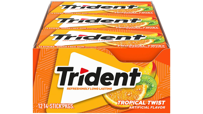 Trident Tropical Twist Sugar Free Gum 12 Pack