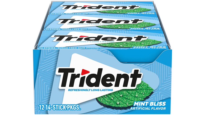 Trident Sugar Free Gum Mint Bliss 12 Pack