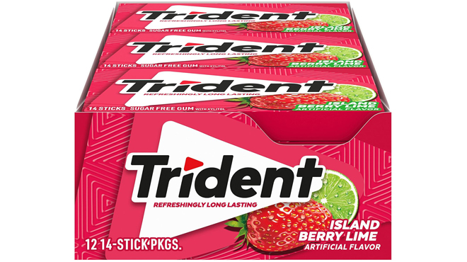 Trident Island Berry Lime Sugar Free Gum 12 Pack