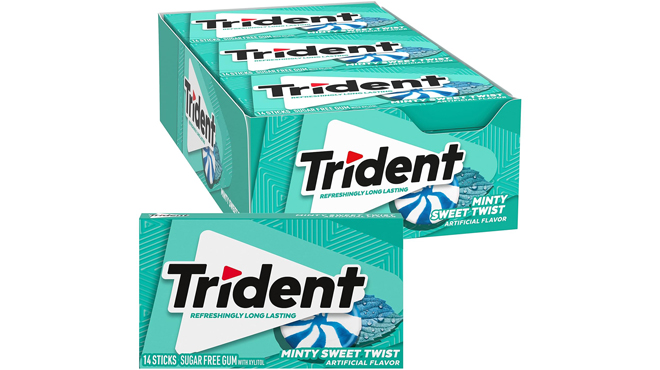 Trident Minty Sweet Twist Sugar Free Gum 12 Pack