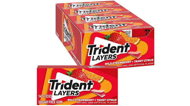 Trident Strawberry Citrus Sugar Free Gum 12 Pack