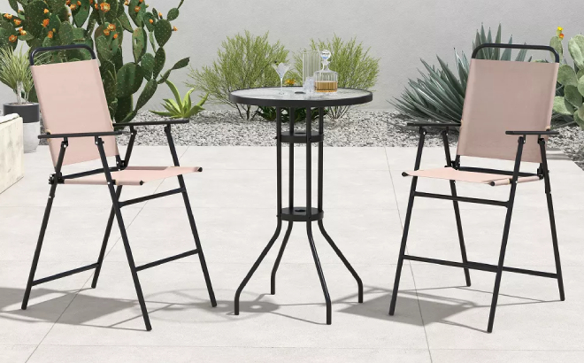 Tangkula 3 Piece Bistro Set