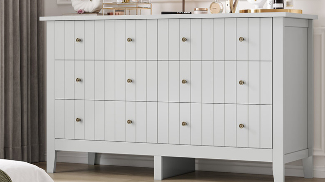 Lark Manor 6 Drawer Double Dresser in Grey