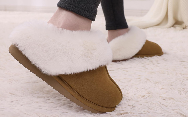 Litfun Fuzzy Memory Foam House Slippers